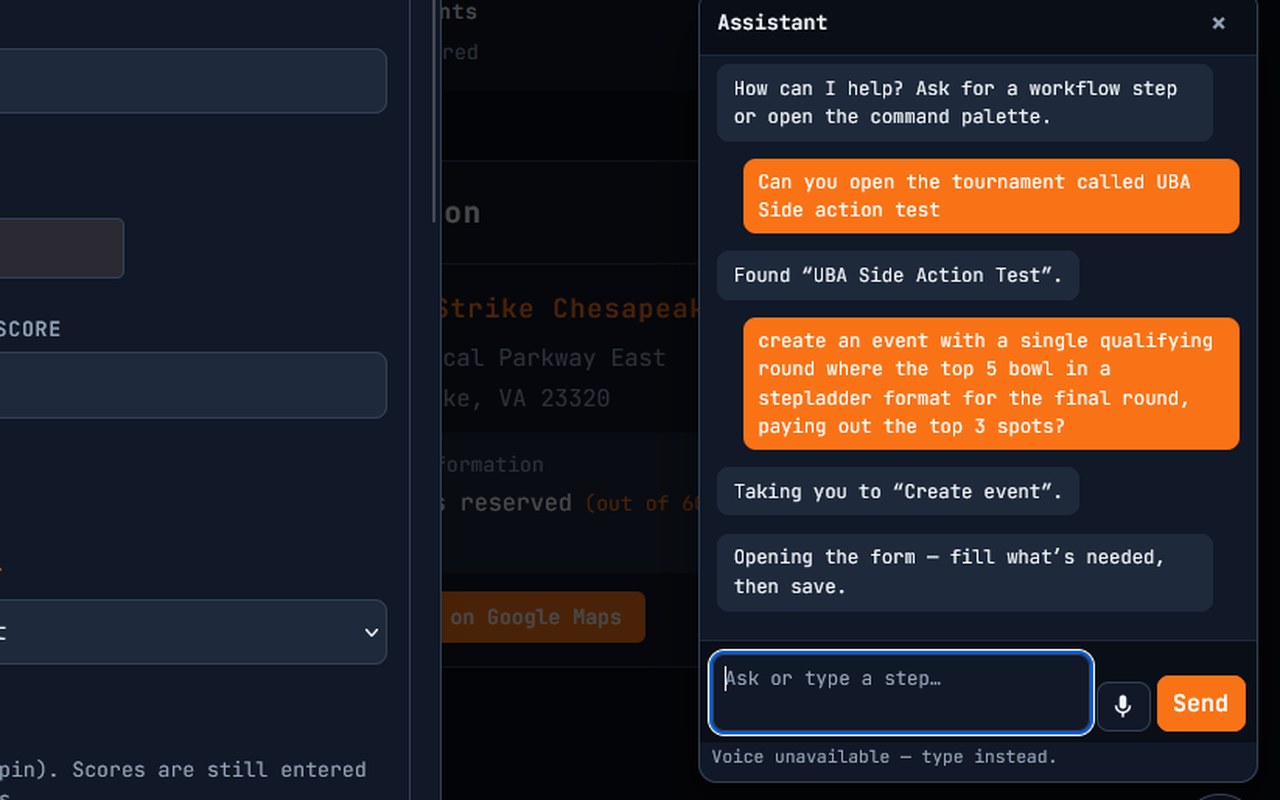 In-app product chat answering a plain-language ask and opening the right screen